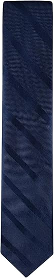 Classic Navy Blue Textured Striped Necktie for Men – 58" Long × 3.35" Wide | Formal Business Tie | Handmade & Durable