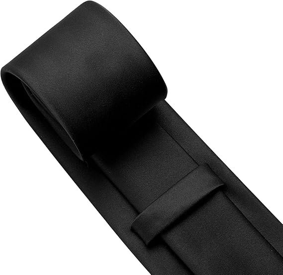 Men’s Classic Black Business Necktie – Slim Formal Tie for Work, Interview & Events