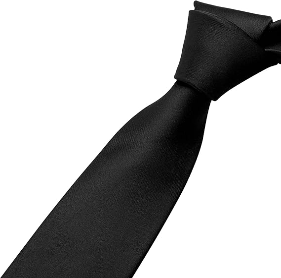 Men’s Classic Black Business Necktie – Slim Formal Tie for Work, Interview & Events