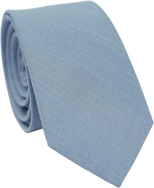 Premium Light Blue Skinny Tie for Men – 58" Long × 2.5" Wide | Handmade Polyester Blend Necktie for Formal, Work, Date & Everyday Style
