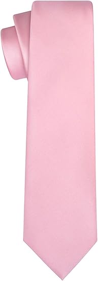 Men’s Formal Pink Necktie – Solid Color Business Tie – 8cm Wide, 145cm Long Satin Polyester – Classic for Weddings, Interviews, Daily Office Wear