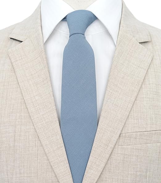 Premium Light Blue Skinny Tie for Men – 58" Long × 2.5" Wide | Handmade Polyester Blend Necktie for Formal, Work, Date & Everyday Style